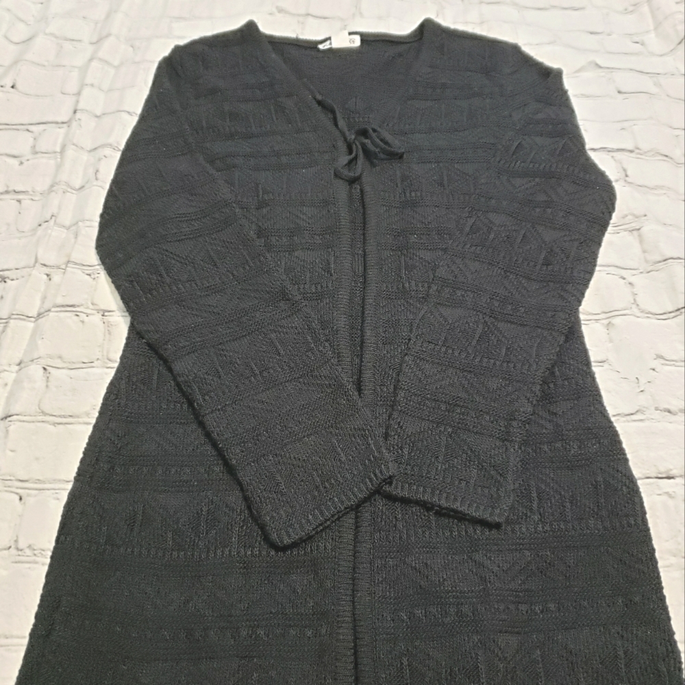 US THREE Black Long Sweater.  Long Sweater black.